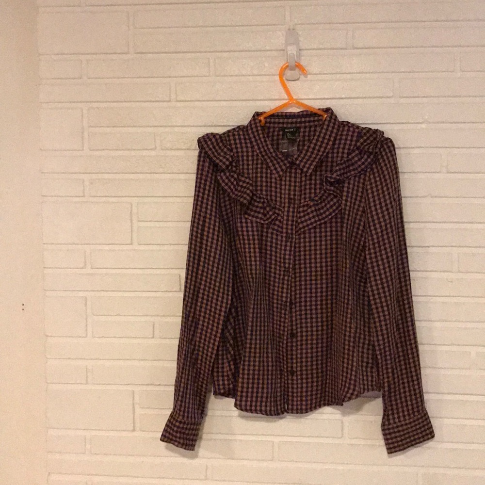 Gingham Ruffle Top